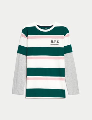 Pure Cotton Striped Top (6-16 Yrs)