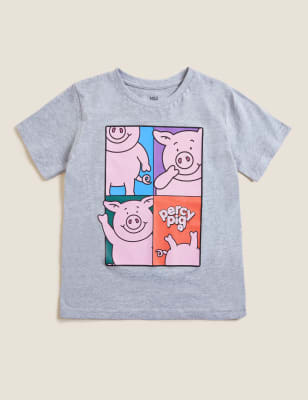 

Boys,Unisex,Girls M&S Collection Cotton Rich Percy Pig™ T-shirt (4-14 Yrs) - Grey Marl, Grey Marl