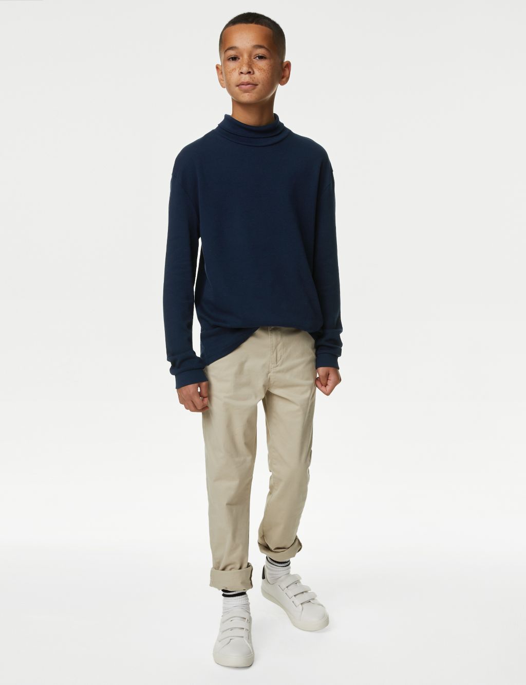 Pure Cotton Roll Neck Top (6-16 Yrs) image 1