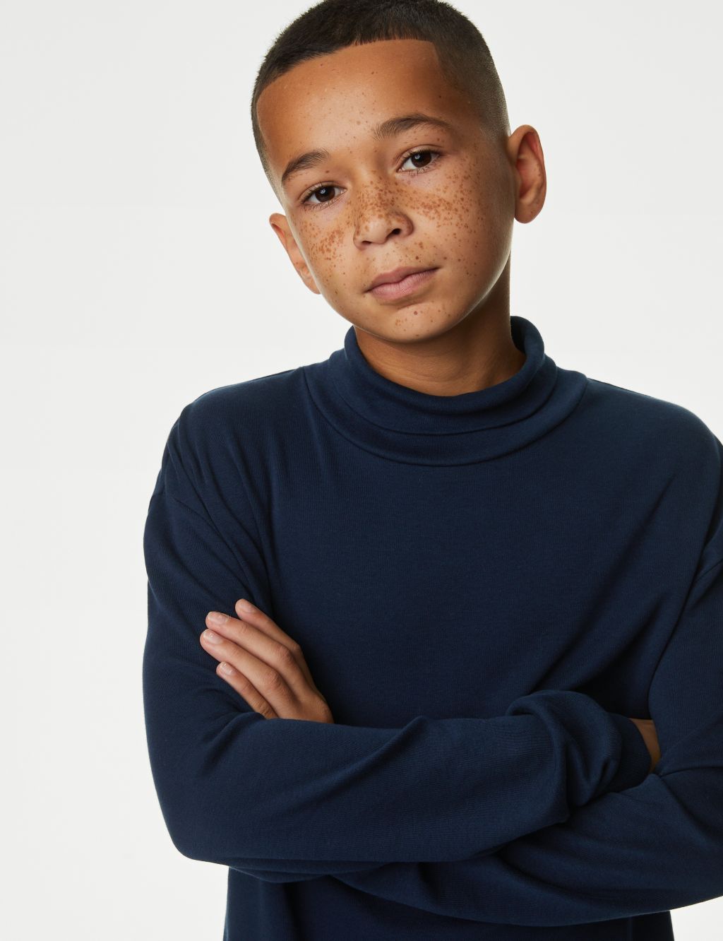 Pure Cotton Roll Neck Top (6-16 Yrs) image 3