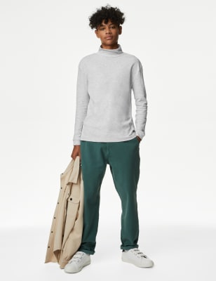 

Boys M&S Collection Pure Cotton Roll Neck Top (6-16 Yrs) - Grey Marl, Grey Marl