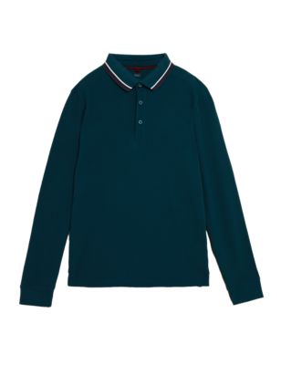 

Boys M&S Collection Pure Cotton Polo Shirt (6-16 Yrs) - Petrol Green, Petrol Green