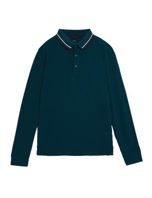 

Boys M&S Collection Pure Cotton Polo Shirt (6-16 Yrs) - Petrol Green, Petrol Green