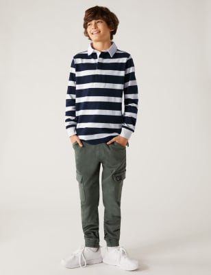 Pure Cotton Striped Rugby Shirt (6-16 Yrs) - FI