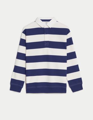 Pure Cotton Striped Rugby Shirt (6-16 Yrs)