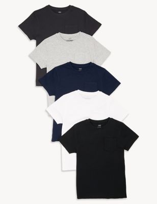 

Boys M&S Collection 5pk Cotton Plain T-Shirts (6-16 Yrs) - Multi, Multi