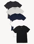 5pk Cotton Plain T-Shirts (6-16 Yrs)