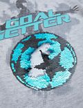 Cotton Football Sequin T-Shirt (6-16 Yrs)