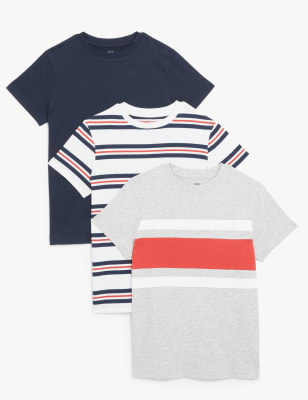 

Boys M&S Collection 3pk Cotton Rich Assorted T-Shirts (6-16 Yrs) - Multi, Multi