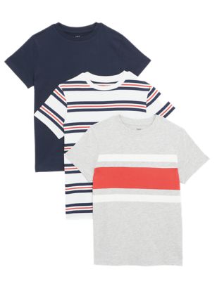 

Boys M&S Collection 3pk Cotton Rich Assorted T-Shirts (6-16 Yrs) - Multi, Multi