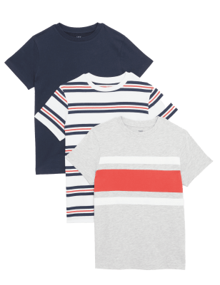 

Boys M&S Collection 3pk Cotton Rich Assorted T-Shirts (6-16 Yrs) - Multi, Multi