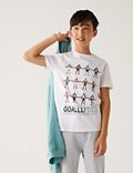 T-Shirt με print ποδόσφαιρο από 100% βαμβάκι (6-16 ετών)
