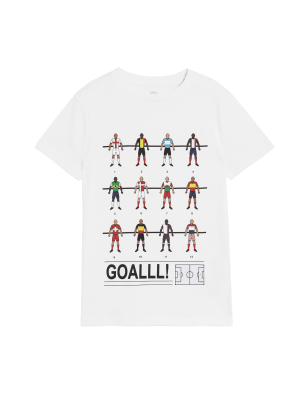 

Boys M&S Collection Pure Cotton Football T-Shirt (6-16 Yrs) - White Mix, White Mix