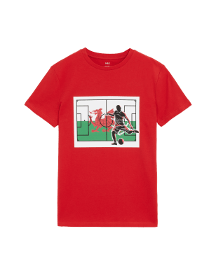 

Boys M&S Collection Pure Cotton Wales Football T-Shirt (6-16 Yrs) - Chilli, Chilli