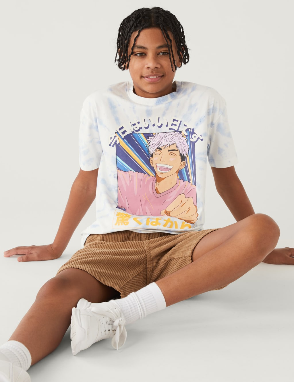 Pure Cotton Tie Dye Anime T-Shirt (6-16 Yrs) image 1