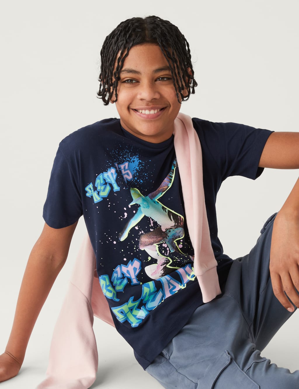 Pure Cotton Skate Print T-Shirt (6-16 Yrs) image 1