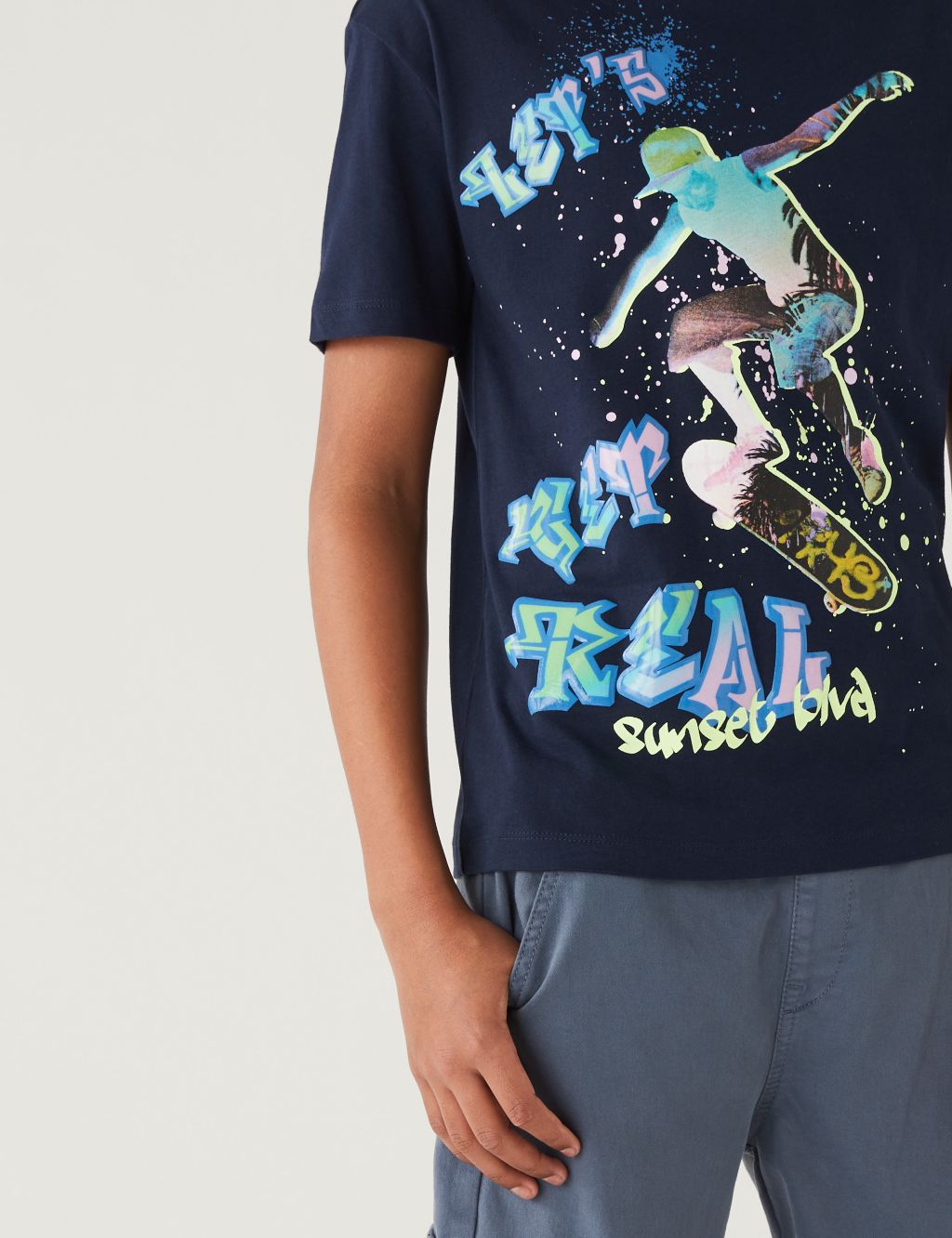 Pure Cotton Skate Print T-Shirt (6-16 Yrs) image 2