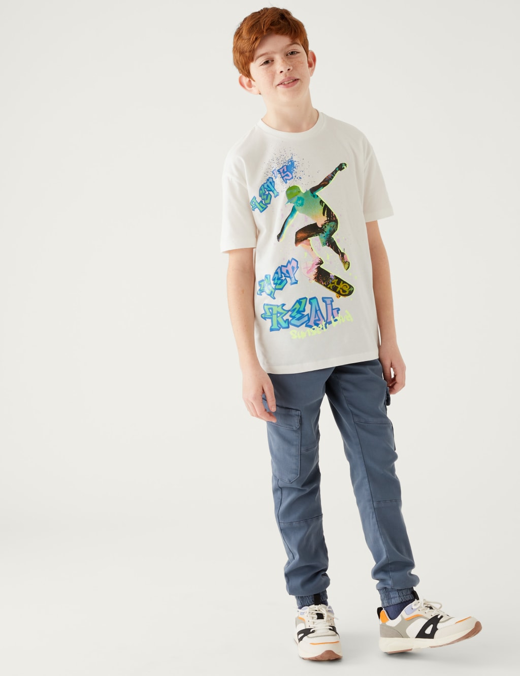 Pure Cotton Skate Print T-Shirt (6-16 Yrs) image 1