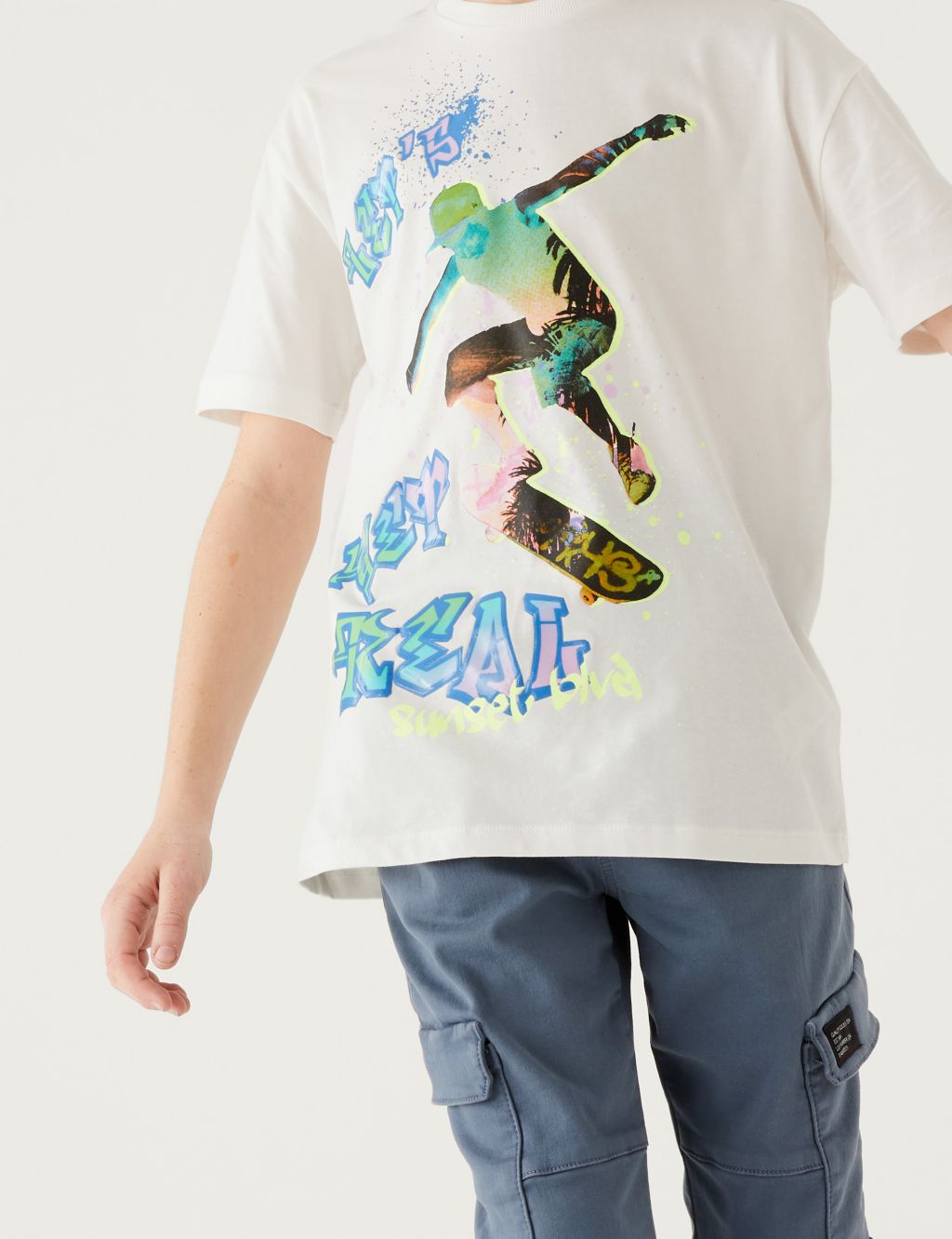Pure Cotton Skate Print T-Shirt (6-16 Yrs) image 2