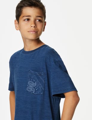 

M&S Collection T-Shirt aus reiner Baumwolle (6-16 Jahre) - Indigo, Indigo