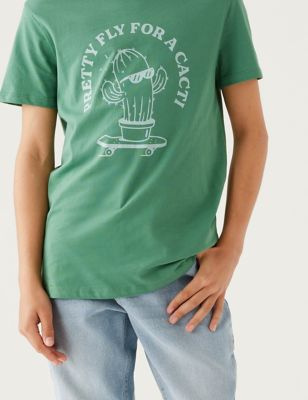 Pure Cotton Mini Me Cactus T-Shirt (6 - 16 Yrs)