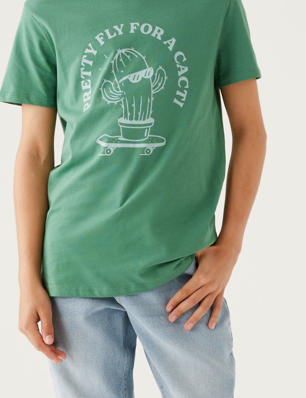 Pure Cotton Mini Me Cactus T-Shirt (6 - 16 Yrs) image 2
