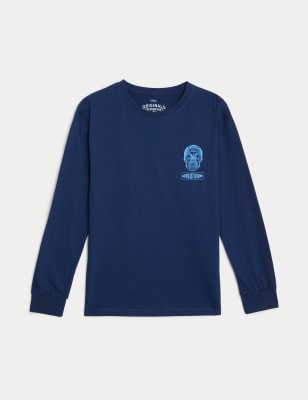 Pure Cotton Skull Graphic T-Shirt (6-16 Yrs)