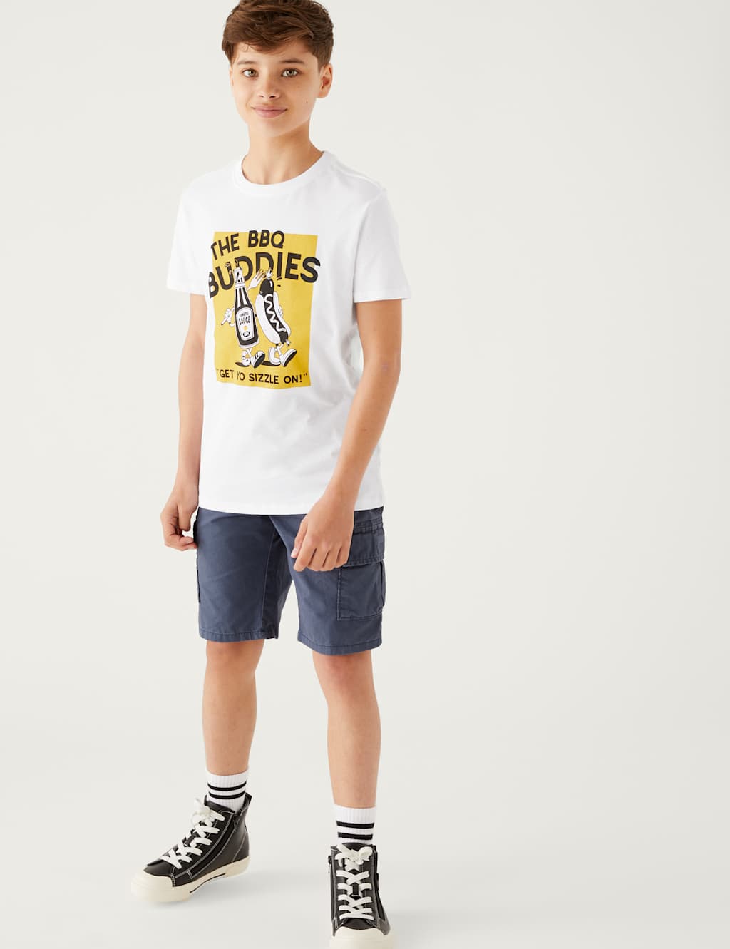 Pure Cotton Mini Me BBQ T-Shirt (6 - 16 Yrs) image 2