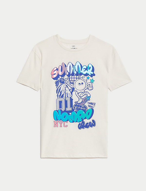 纯棉 NYC 标语 T 恤（6-16 岁） - SG