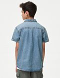 Dwuczęściowy komplet dżinsowa koszula i koszulka ze 100% bawełny (6–16 lat)