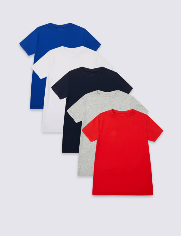 5 Pack Adaptive T-Shirts (18 Mths - 16 Yrs)