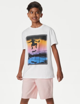 2pk Pure Cotton Skater T-Shirts (6-16 Yrs)