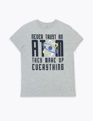 T-shirt avec texte &laquo;&nbsp;Never Trust An Atom&nbsp;&raquo; (du 3 au 16&nbsp;ans)