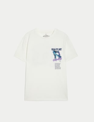 Puur katoenen T-shirt met grafisch sneakermotief (6-16 jaar) - NL