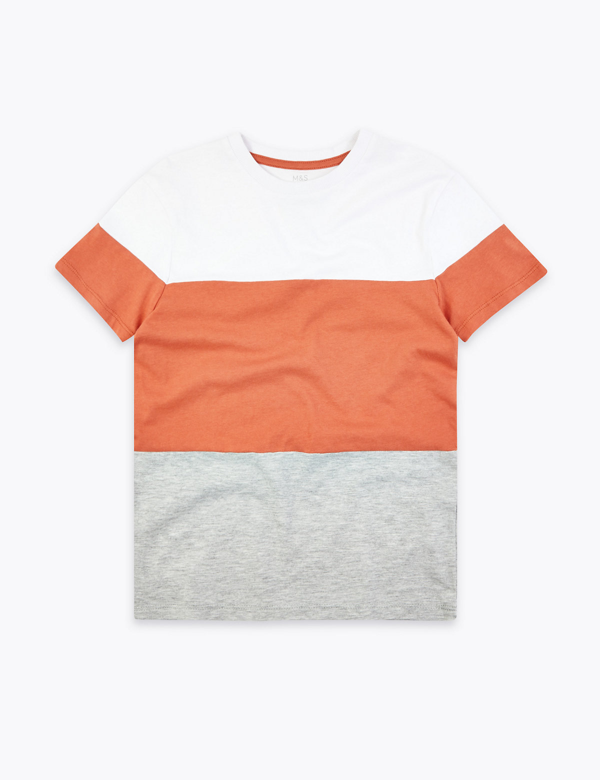 Pure Cotton Colour Block T-Shirt (6-16 Yrs)
