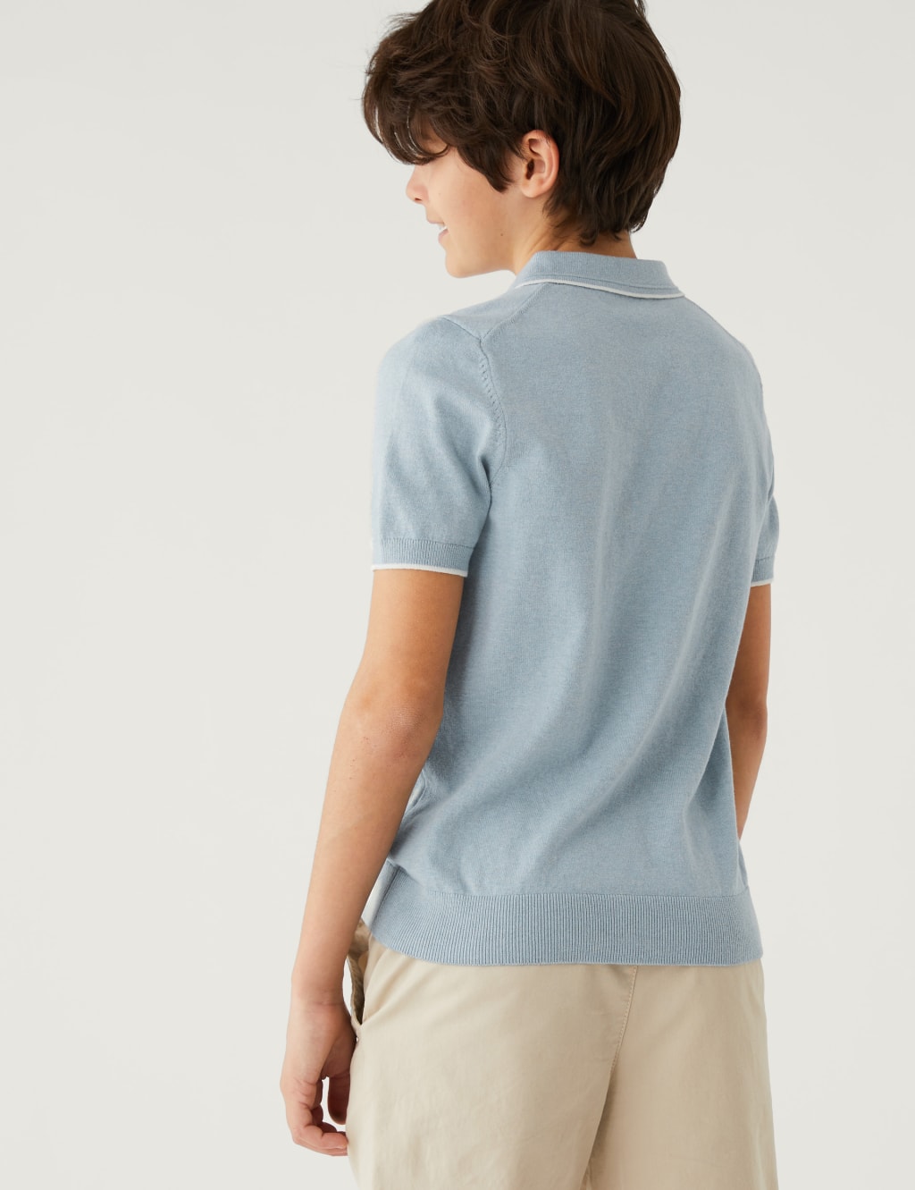Cotton Rich Knitted Polo Shirt (6-16 Yrs) image 3