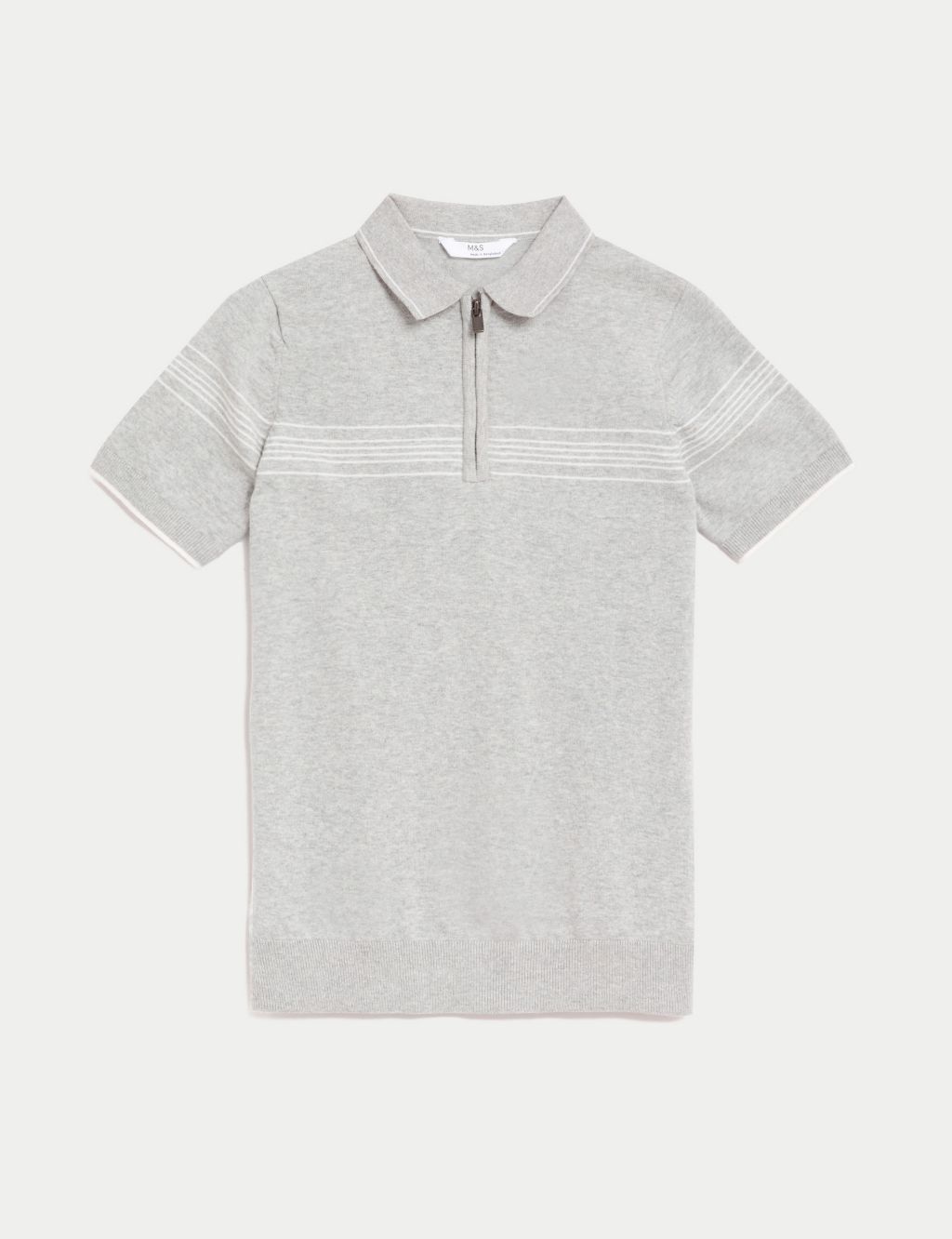 Cotton Rich Striped Knitted Polo Shirt (6-16 Yrs) image 2