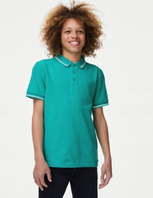 

Boys M&S Collection Pure Cotton Polo Shirt (6-16 Yrs) - Aqua, Aqua
