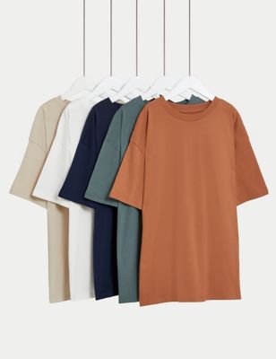 

Boys M&S Collection 5pk Pure Cotton Plain T-Shirts (6-16 Yrs) - Multi, Multi