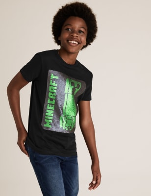 Minecraft Sequin T Shirt 6 16 Yrs