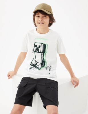 

Boys M&S Collection Pure Cotton Minecraft™ T-Shirt (6-16 Yrs) - White, White