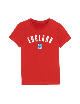 

M&S Collection T-Shirt aus reiner Baumwolle mit Fußballmotiv - England (6-16 J.) - Red, Red