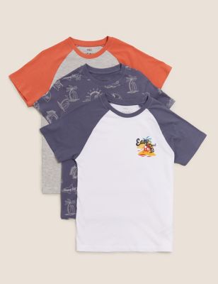 Lot de 3 t-shirts en coton à motif contrasté (du 6 au 16 ans) - Multi
