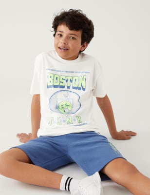

Boys M&S Collection Pure Cotton Basketball T-Shirt (6-16 Yrs) - White Mix, White Mix