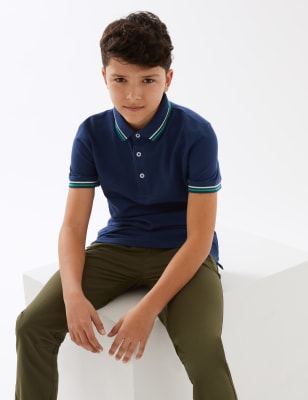 

Boys M&S Collection Pure Cotton Polo Shirt (6-16 Yrs) - Dark Blue, Dark Blue