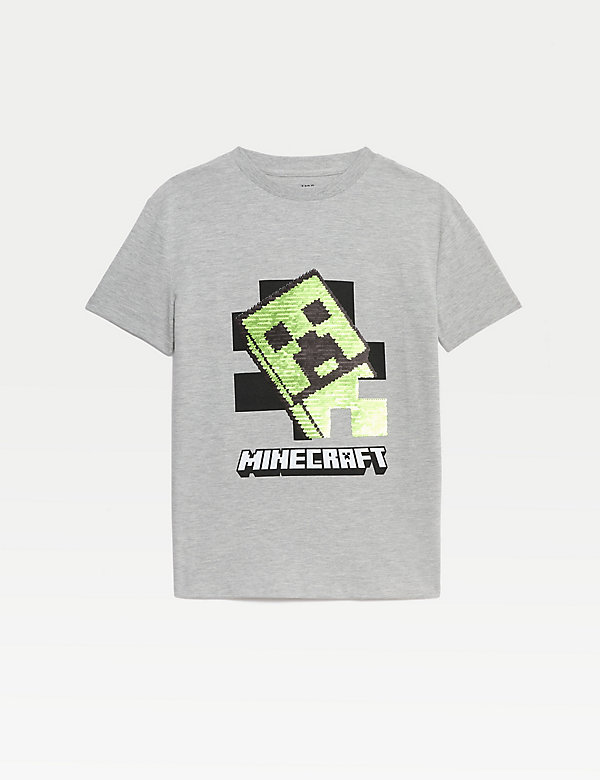 Cotton Rich Minecraft™ Sequin T-shirt (6-16 Yrs) - KR