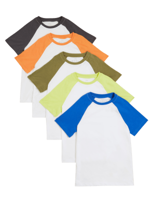 

Boys M&S Collection 5pk Pure Cotton T-Shirts (6 -16 Yrs) - Multi, Multi