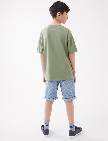 Pure Cotton Skate Print Sequin T-Shirt (6-16 Yrs)