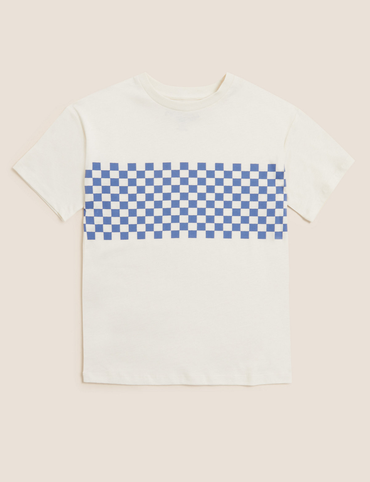 Pure Cotton Checkerboard T-Shirt (6-16 Yrs)