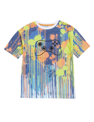 

Boys M&S Collection Paint Splatter Print T-Shirt (6-16 Yrs) - Multi, Multi